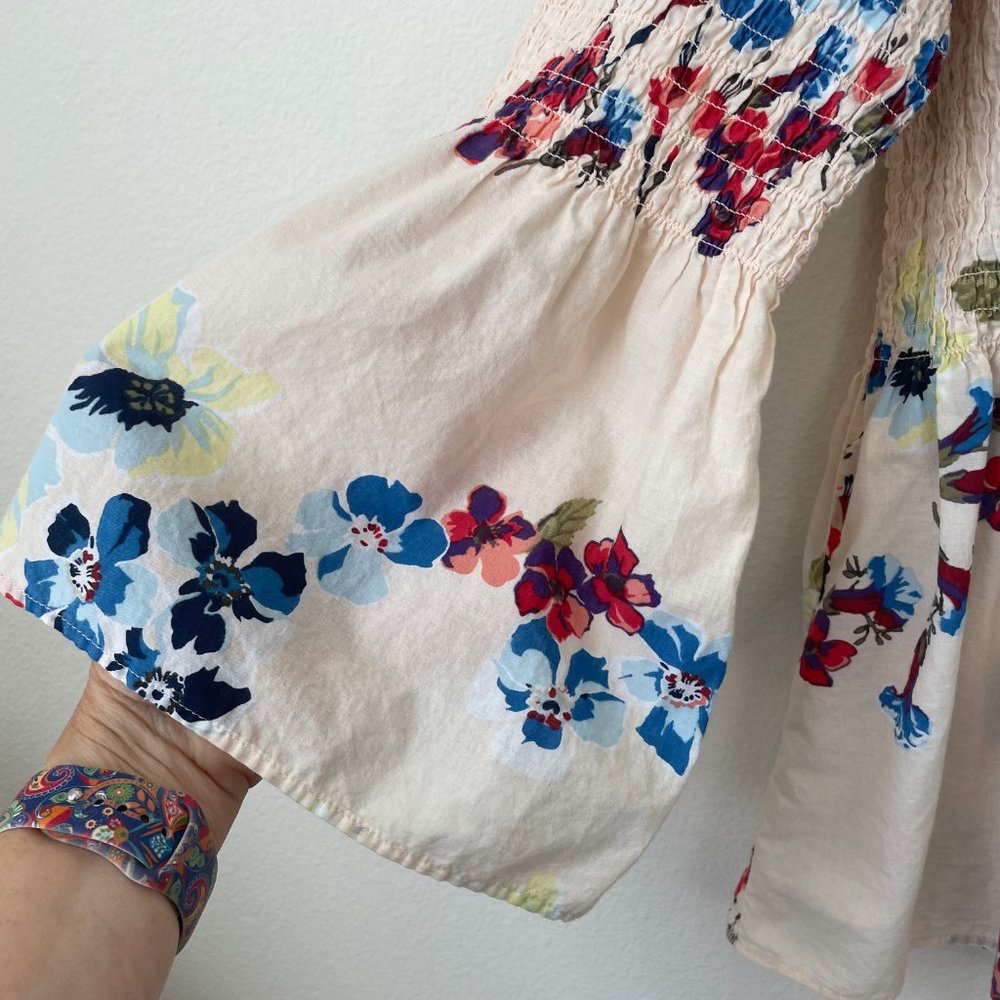 Jane & Delancey Smocked Floral Boho Baby Doll Top - Picture 2 of 10